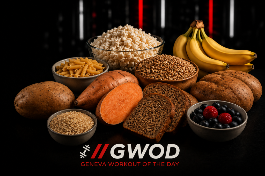 Glucides : Aliments riches en glucides : riz, pâtes, avoine, quinoa, légumineuses, pain et pommes de terre